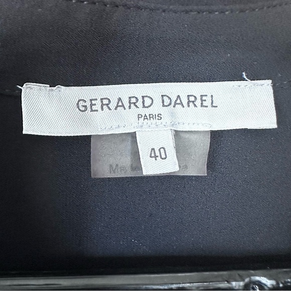 Gerard Darrel Pleated Lace Black Button Down Blouse Shirt Sz FR 40 /US 8 - Picture 4 of 10